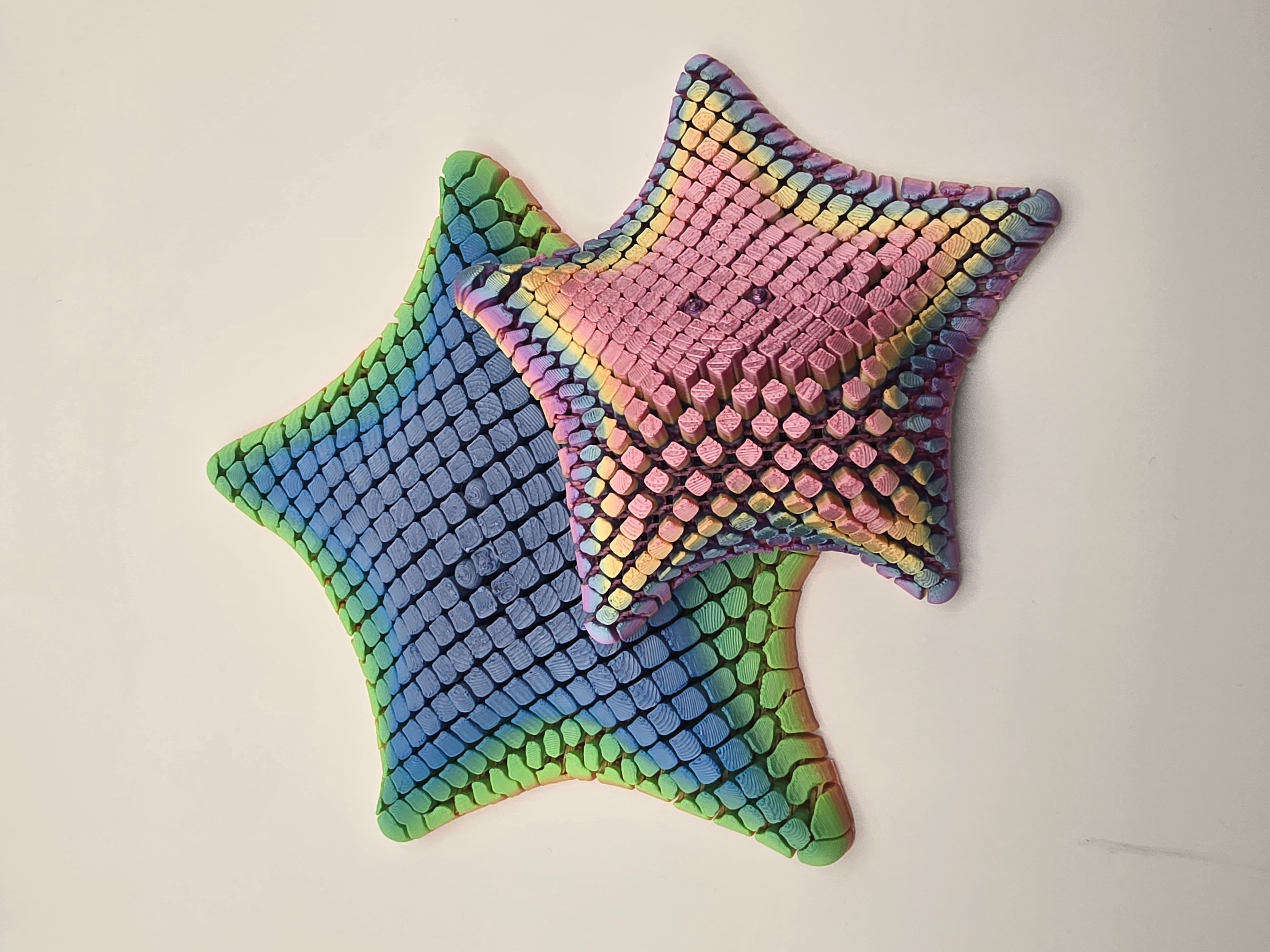 Colorful 3D Printed Star Fidget Toy - Very Flexible and Enjoyable