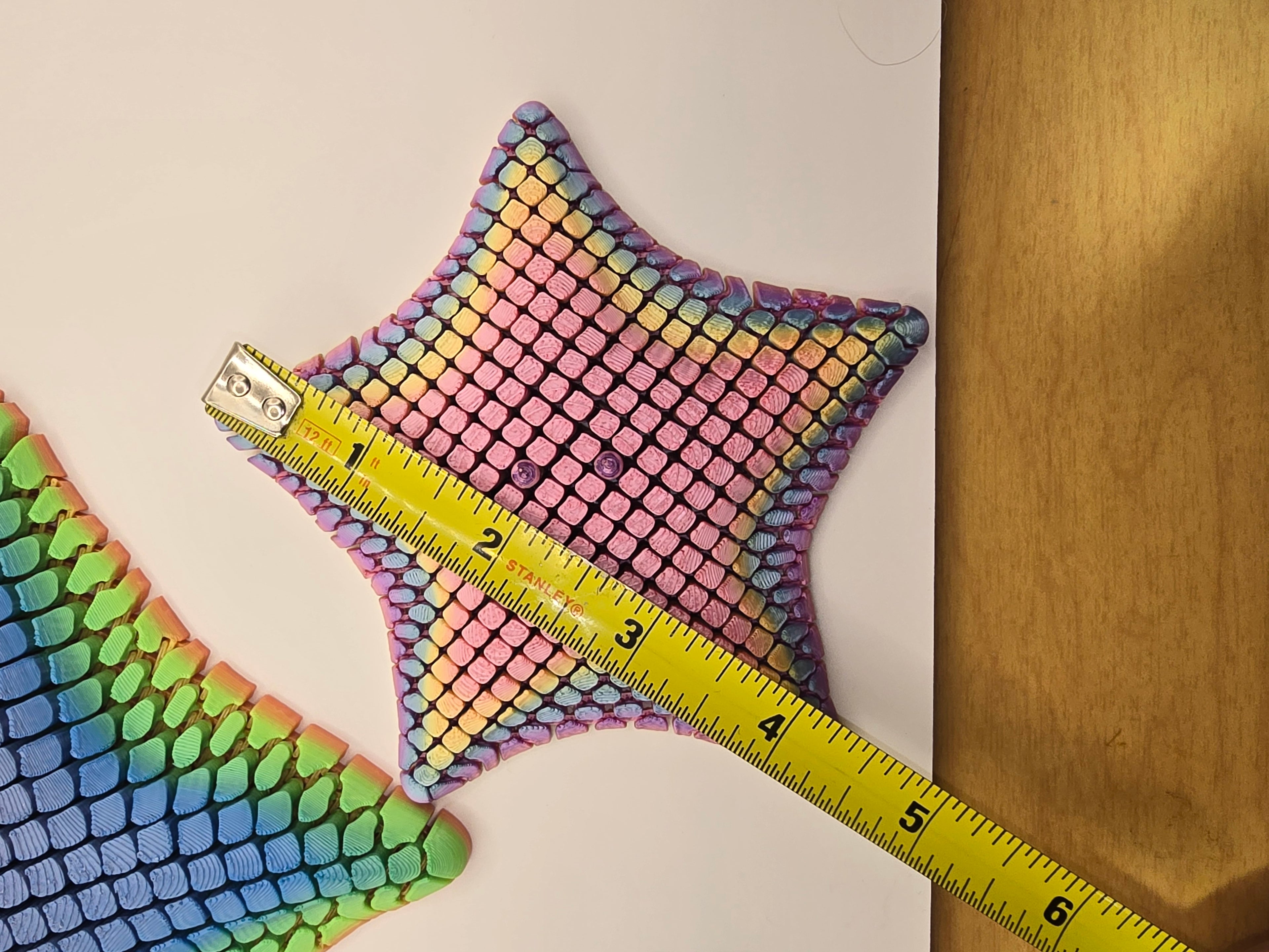 Colorful 3D Printed Star Fidget Toy - Very Flexible and Enjoyable