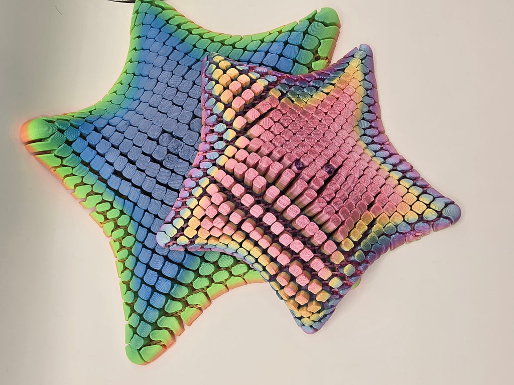 Colorful 3D Printed Star Fidget Toy - Very Flexible and Enjoyable