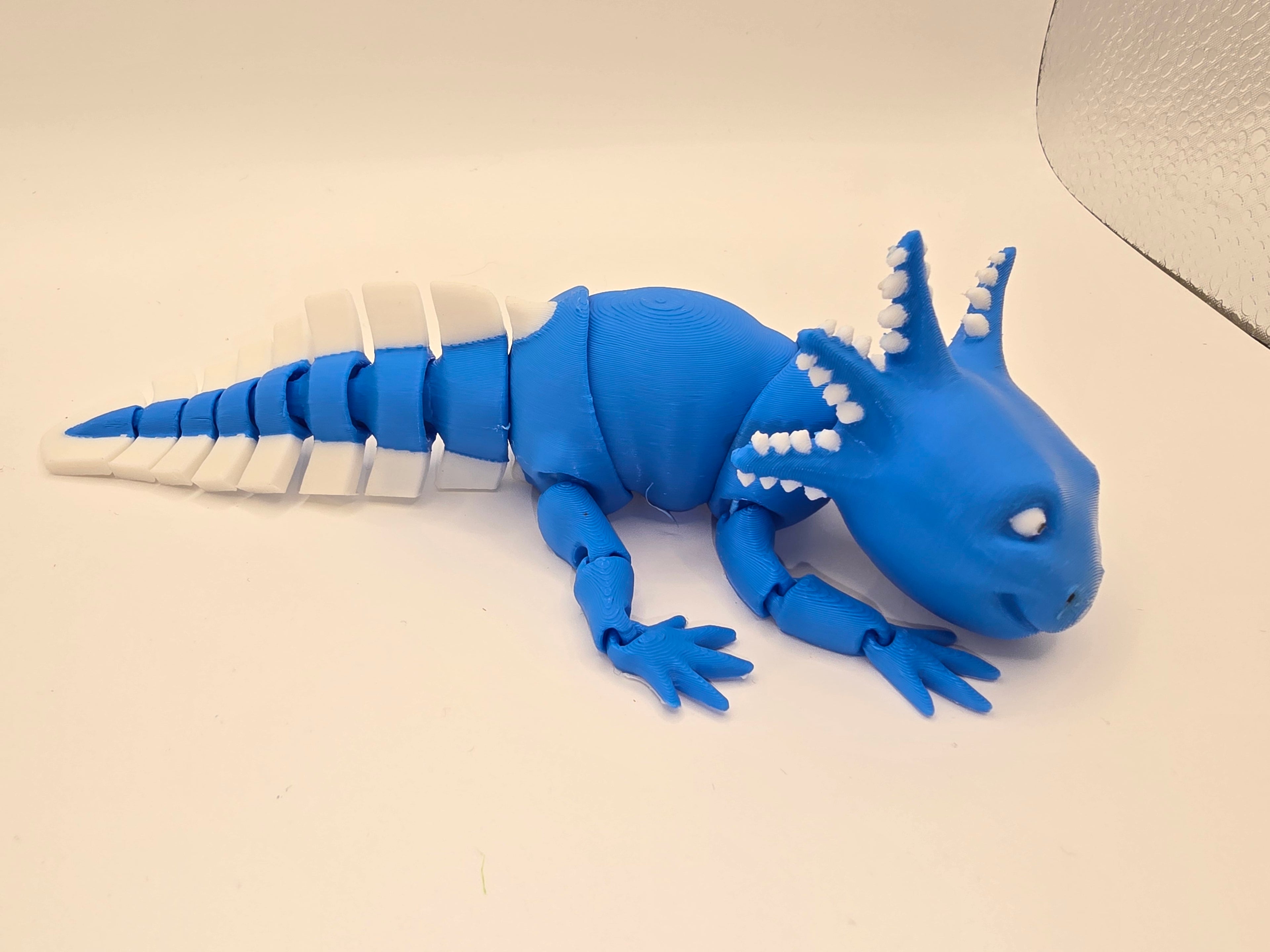 axolotl dragon flexable fidget 3d printed