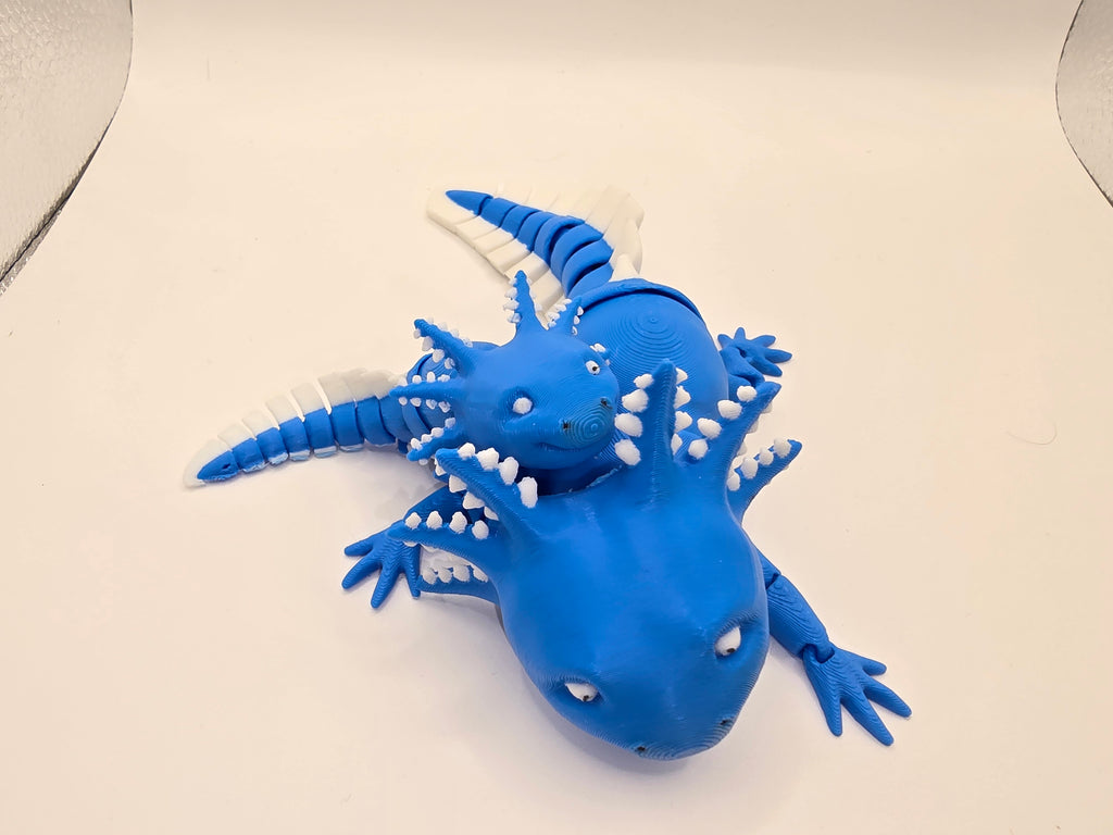axolotl dragon flexable fidget 3d printed