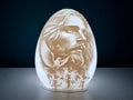 Face of Jesus with Dove and Three Crosses Lithophane Egg Tea Light