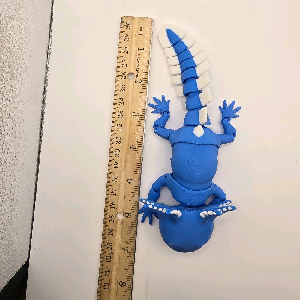 axolotl dragon flexable fidget 3d printed