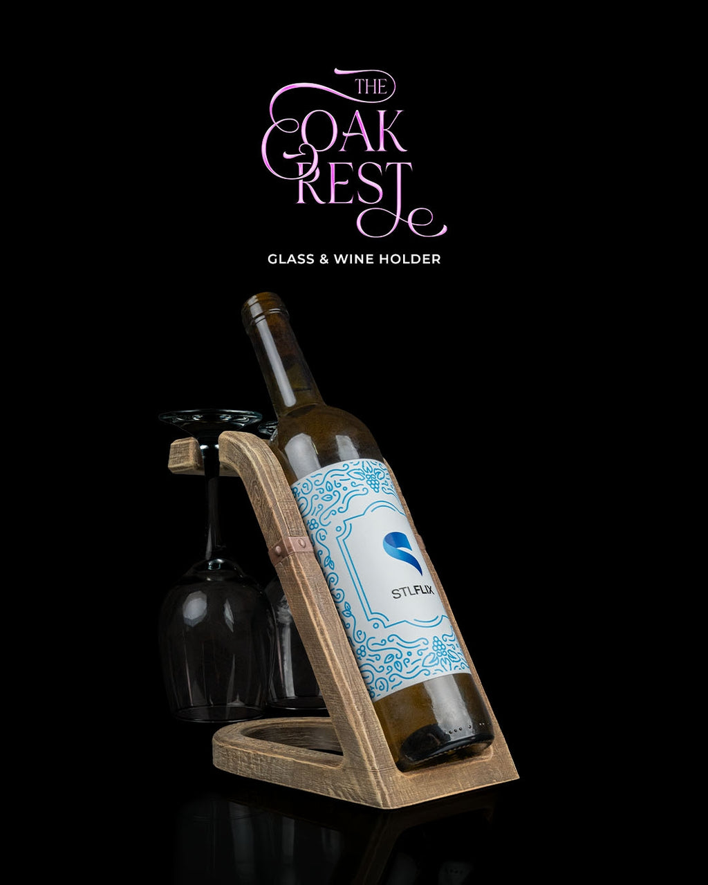 The Oak Rest - Glass & Wine Holder