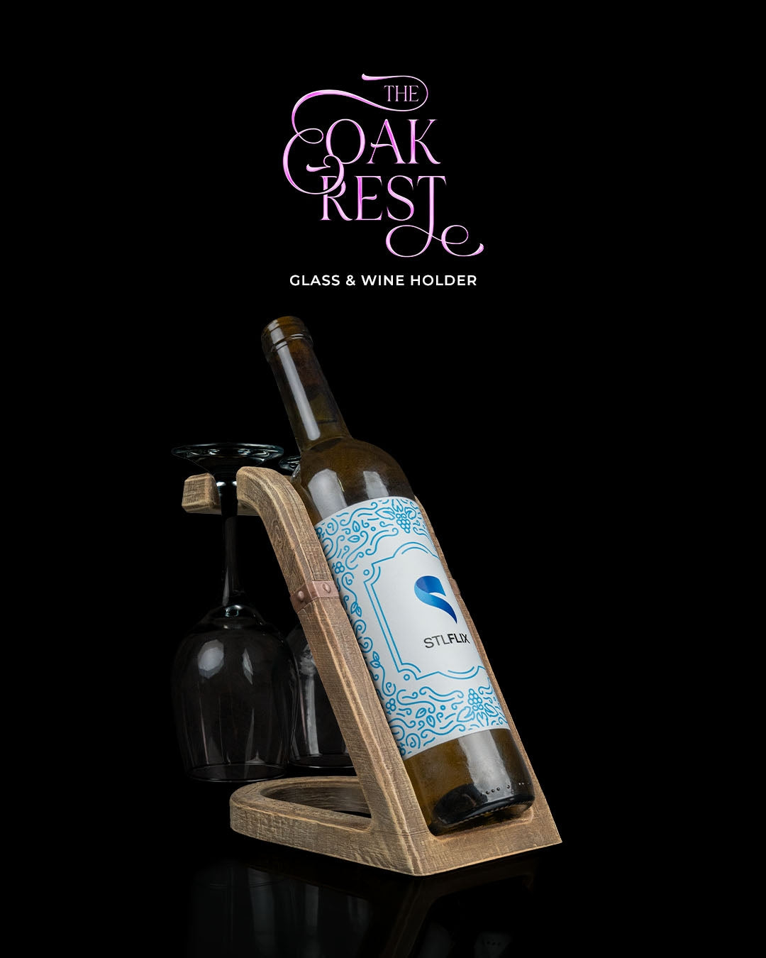 The Oak Rest - Glass & Wine Holder