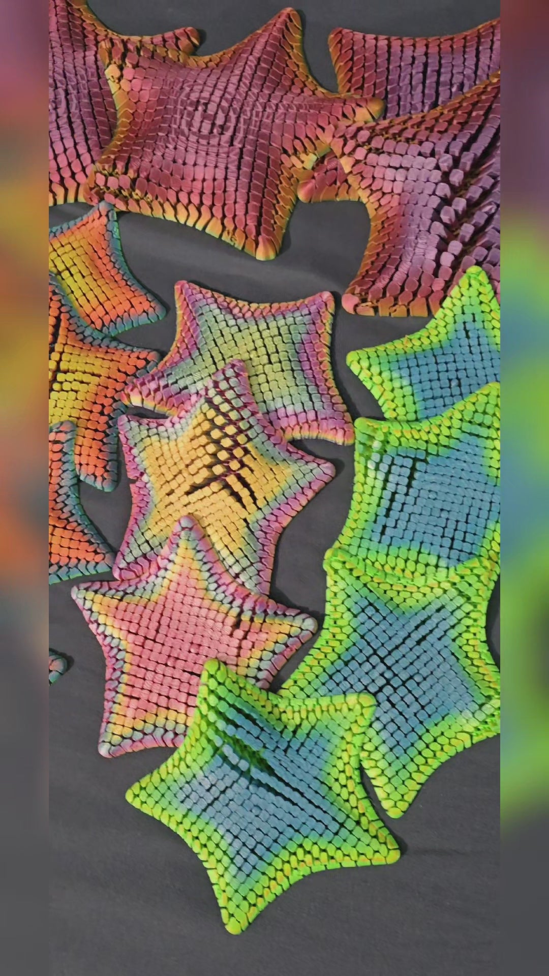 Colorful 3D Printed Star Fidget Toy - Very Flexible and Enjoyable