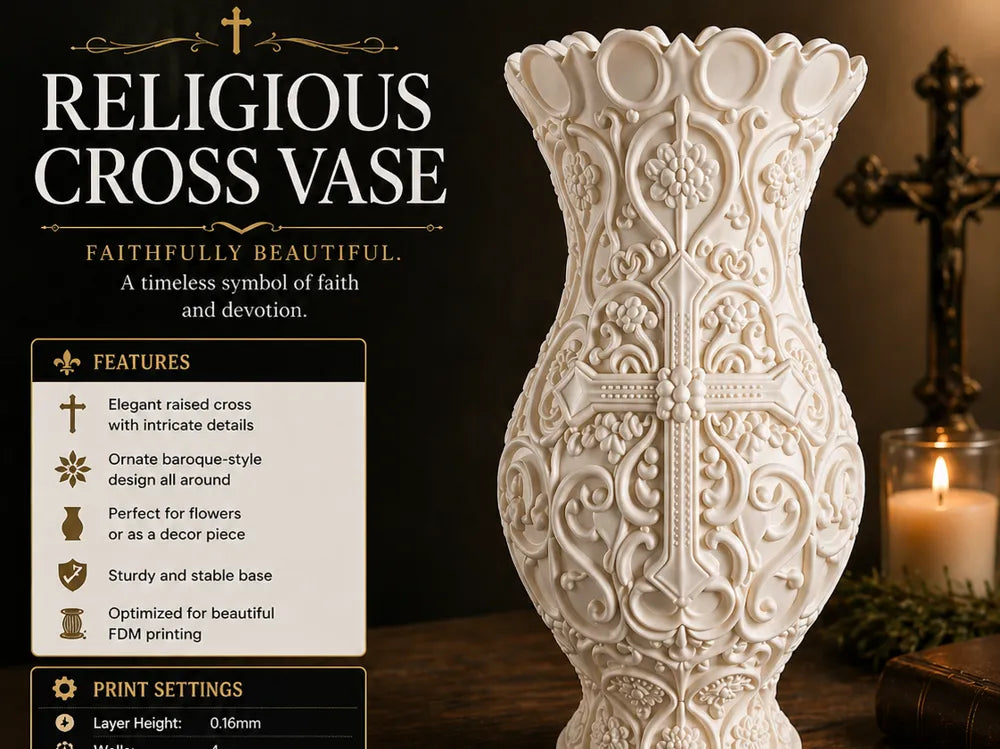 Sacred Cross Decorative Vase